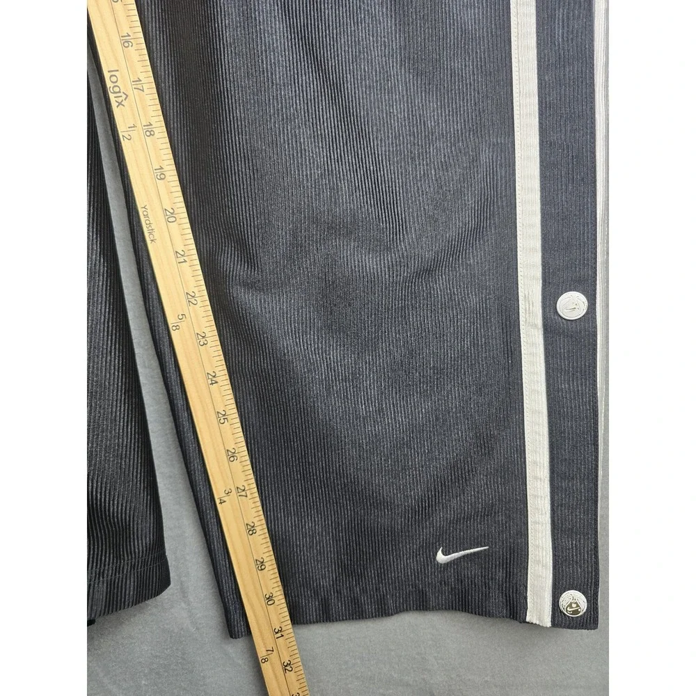 Vintage Y2K Nike Tear Away Track Pants Men L Black Snap Button Baggy Wide Leg
